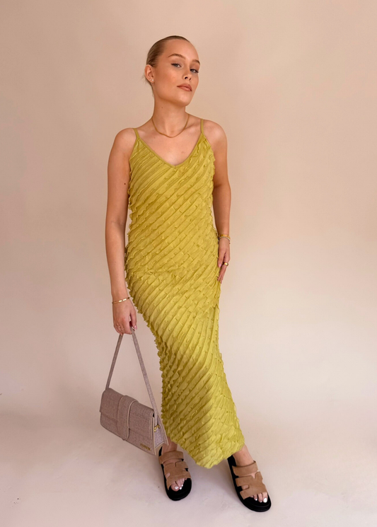 Frill Maxi Dress - Green