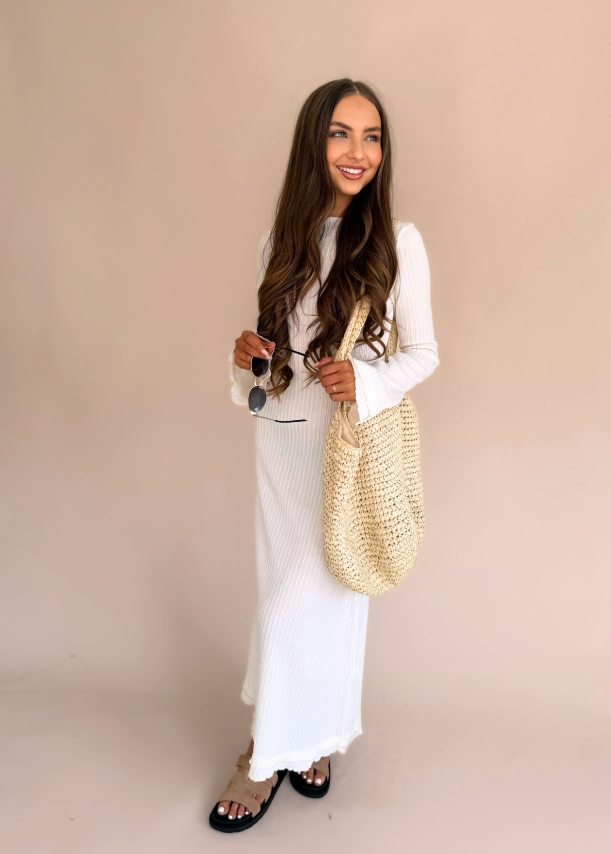 Long Sleeve Maxi - Cream