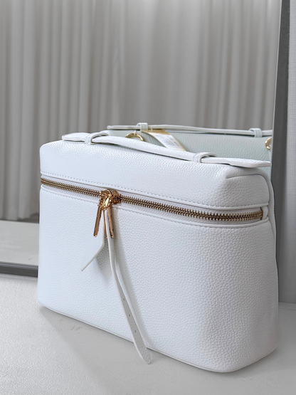 Boxy Zip Crossbody - White