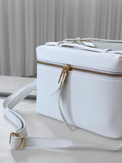 Boxy Zip Crossbody - White