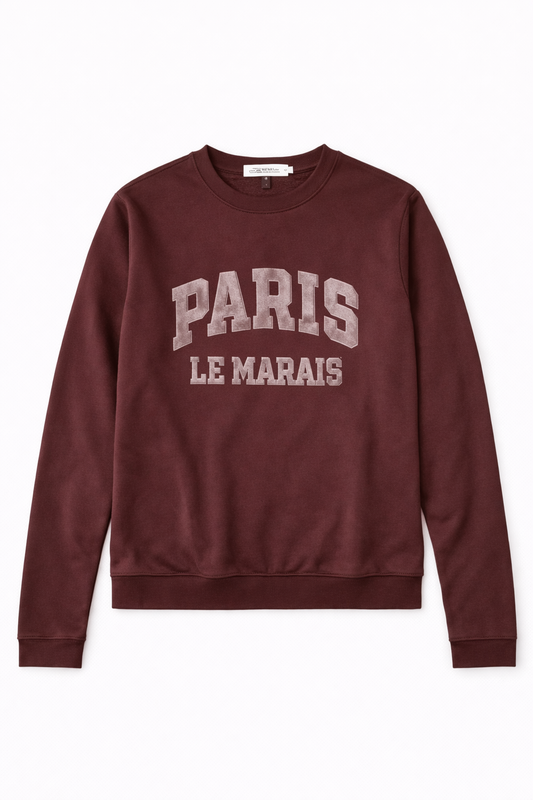 "Paris Le Marais" Sweatshirt - Chocolate