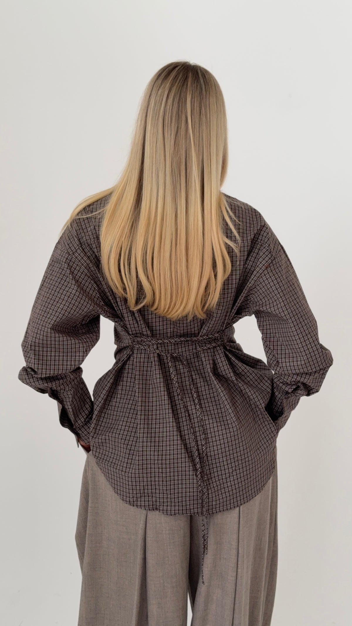 Goldie Plaid Tie Waist Shirt