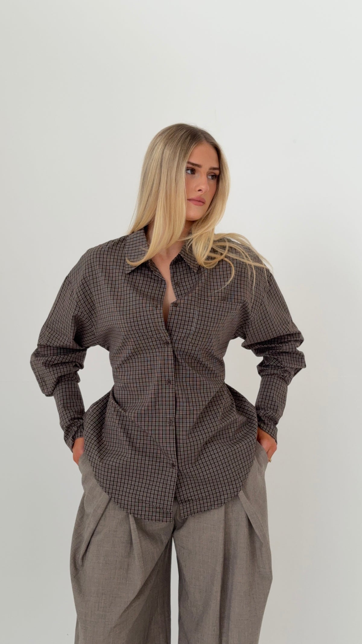 Goldie Plaid Tie Waist Shirt