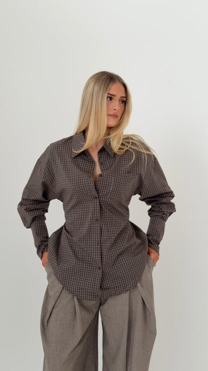 Goldie Plaid Tie Waist Shirt