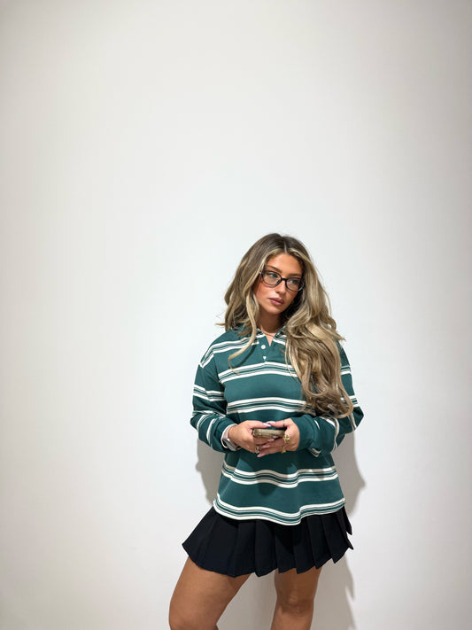 Rugby Top - Green/Cream