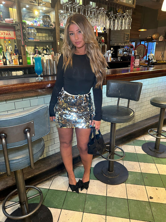 River sequin skirt