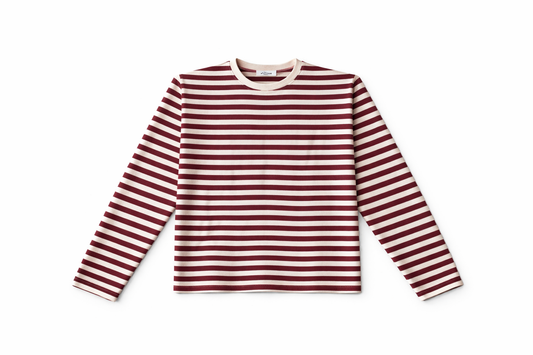Striped Long Sleeve Top - Red/Cream