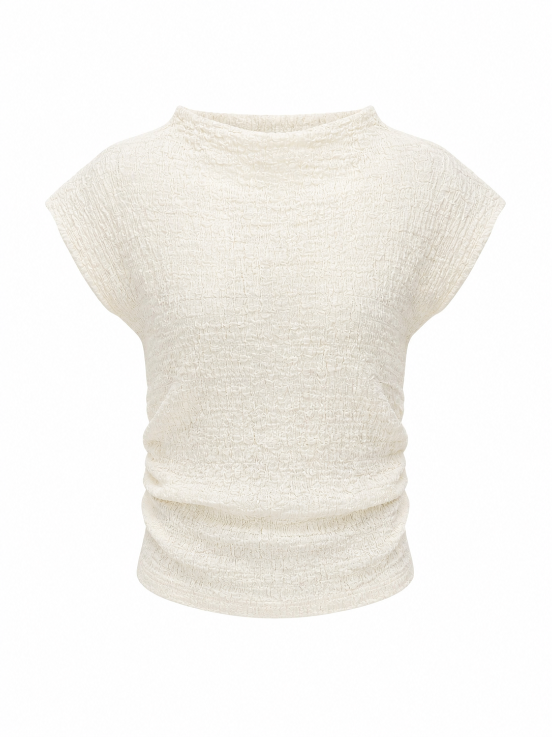 Crinkle Textured Top - Cream