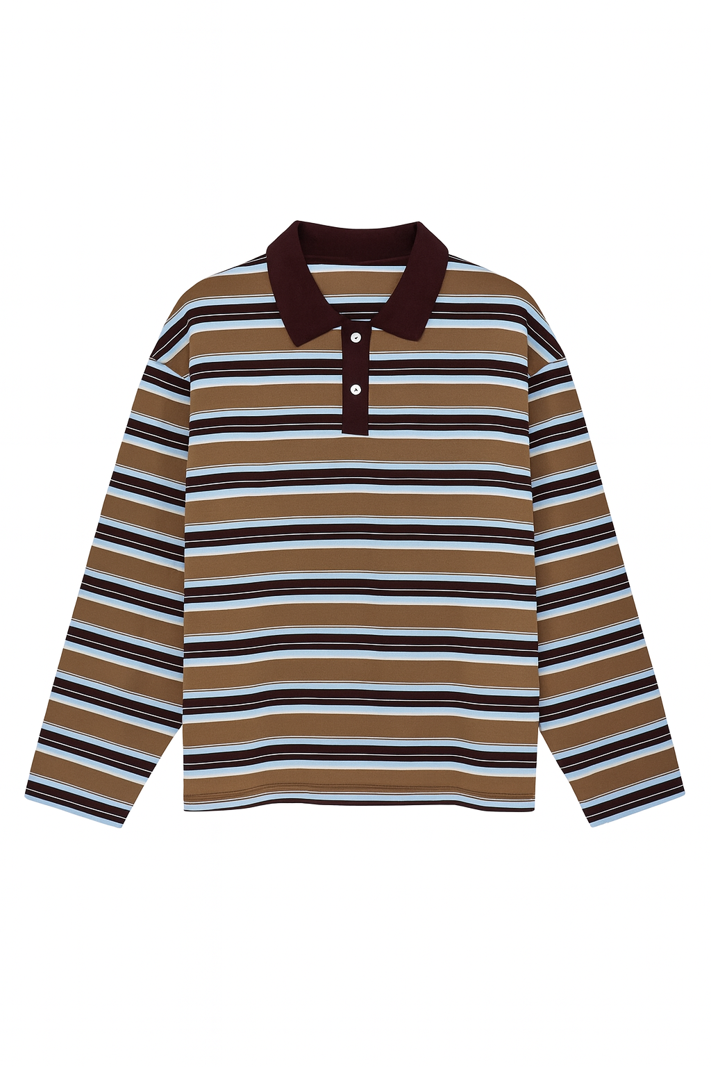 Rugby Top - Khaki/Burgundy/Blue