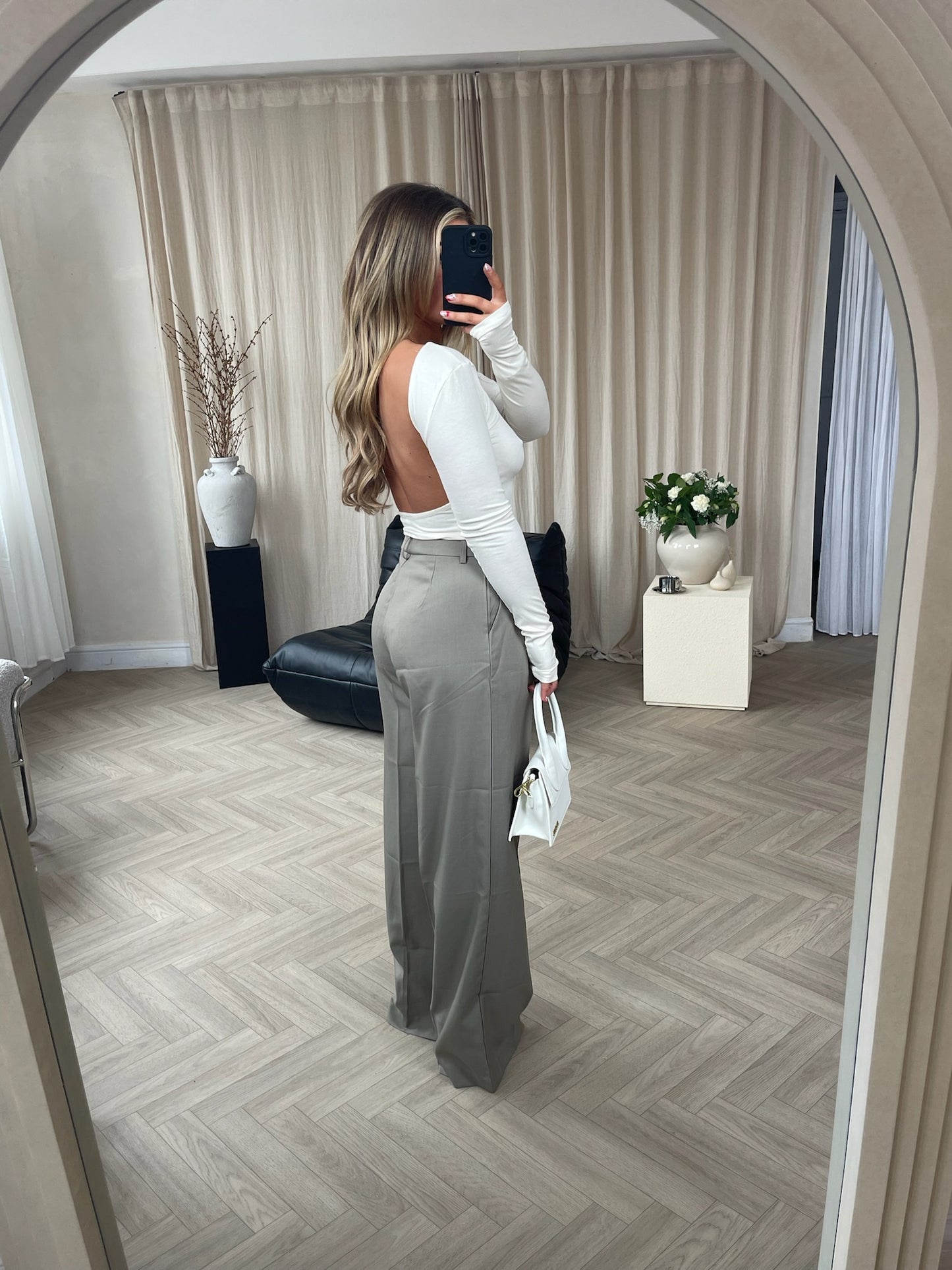 Olive tailored trousers