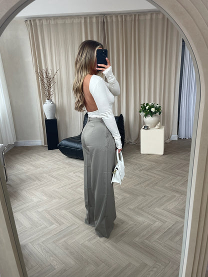 Olive tailored trousers
