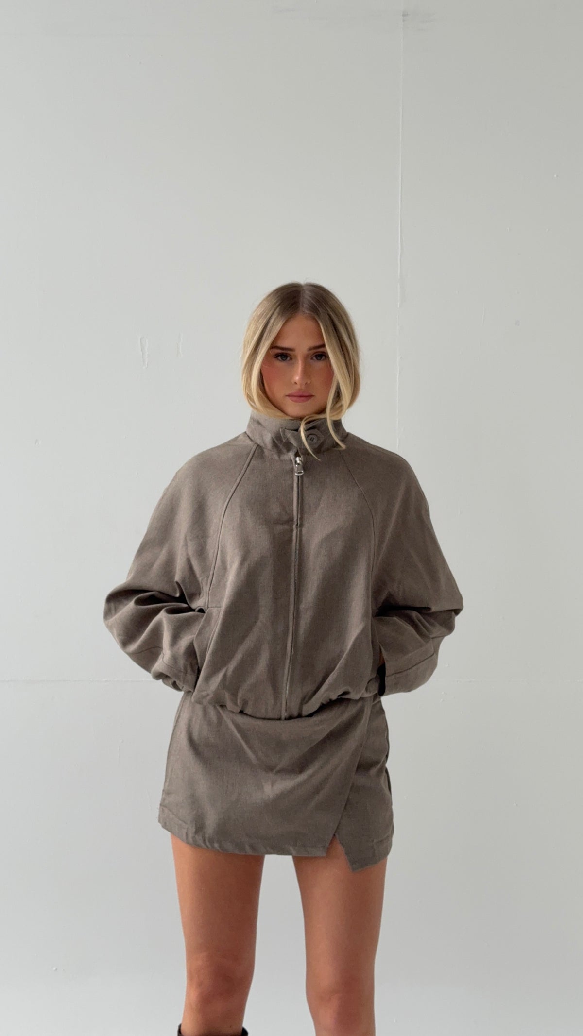 Ellis Funnel Neck Bomber Jacket