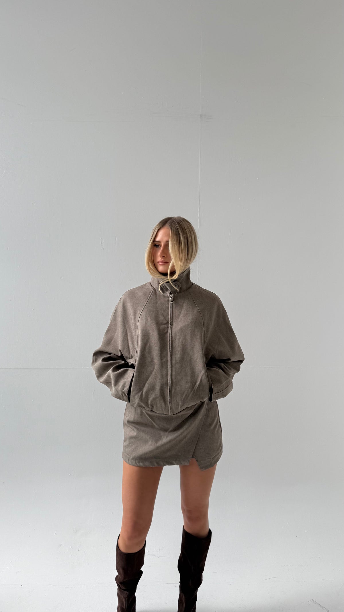 Ellis Funnel Neck Bomber Jacket