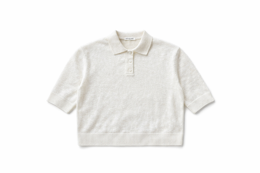 Knit Collar Short Sleeve - Cream