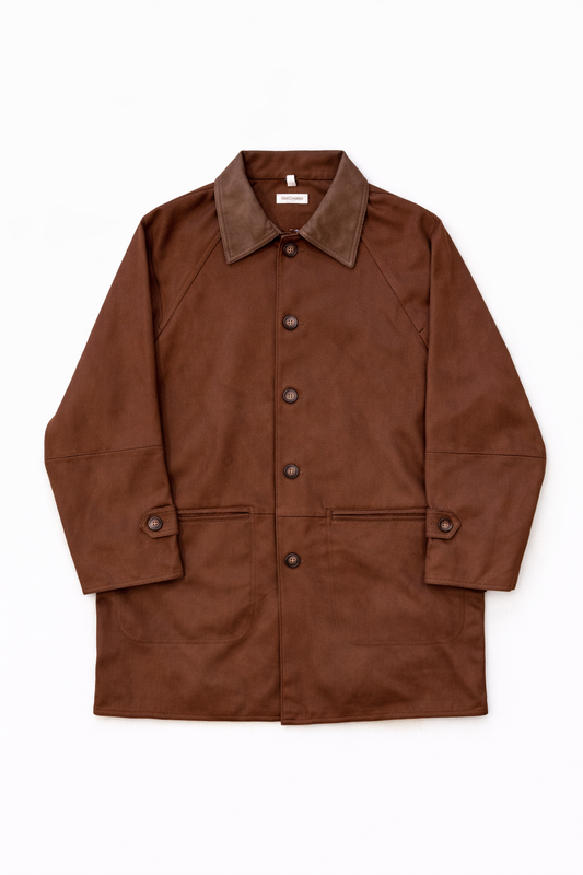 Suede Style Barn Jacket - Coffee