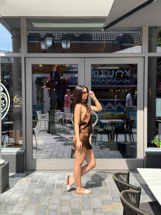 Dune Satin Ruffle Shorts