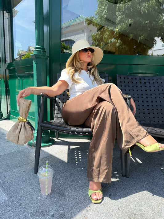 Solene Drawstring Satin Trouser
