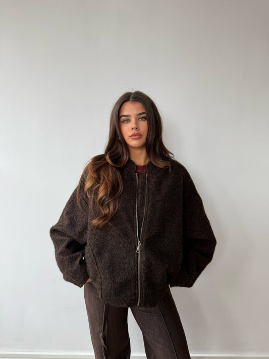 Borg Zip Up - Chocolate