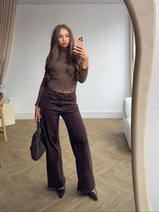 Dad Fit Stretch Jean - Chocolate