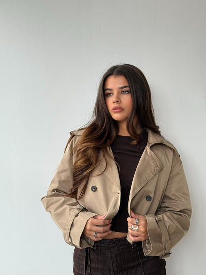 Cropped Trench - Beige
