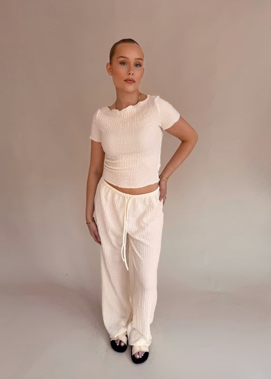 Textured Tee - Cream