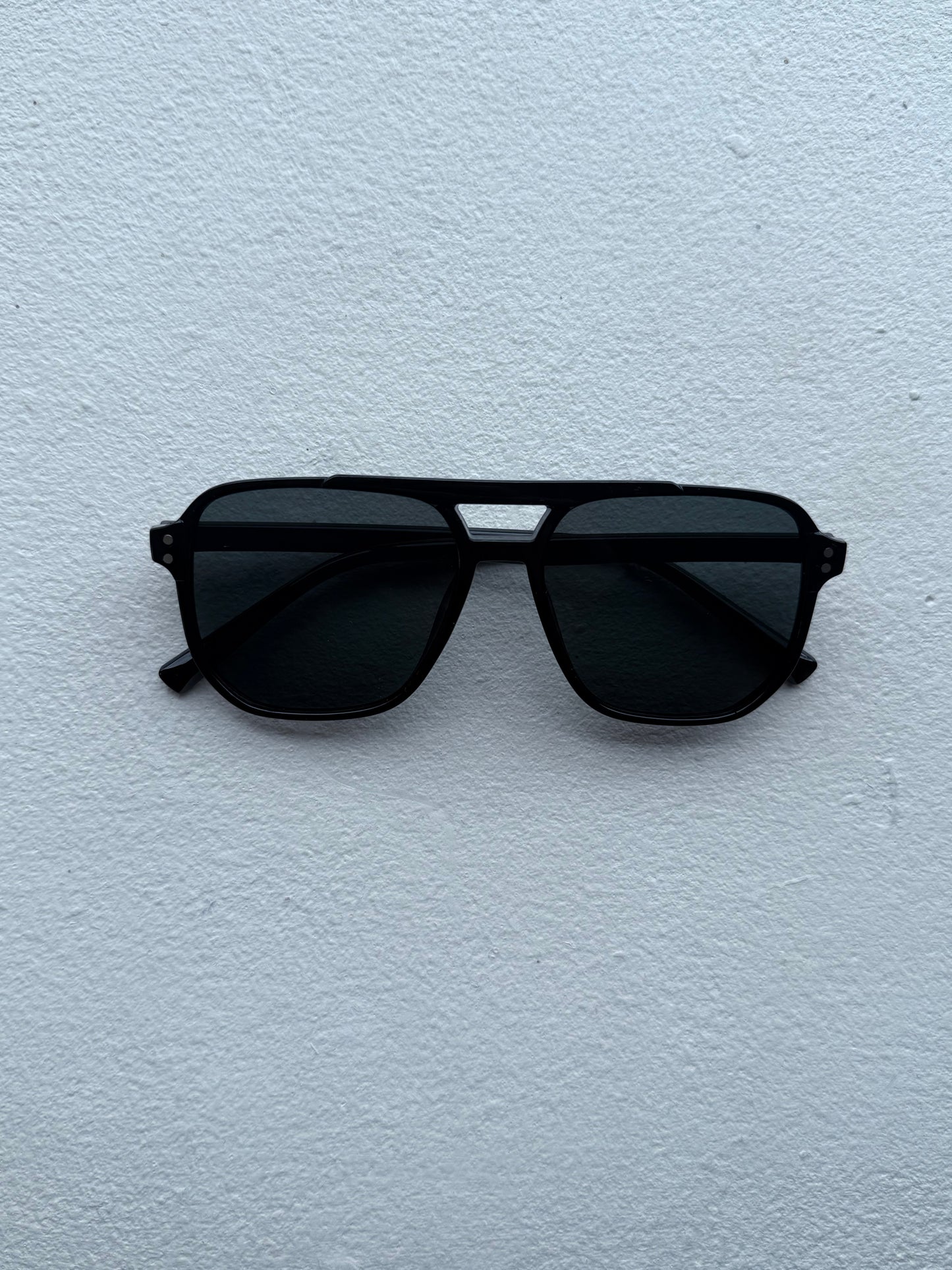 Black Aviator Dual Bridge Sunglasses