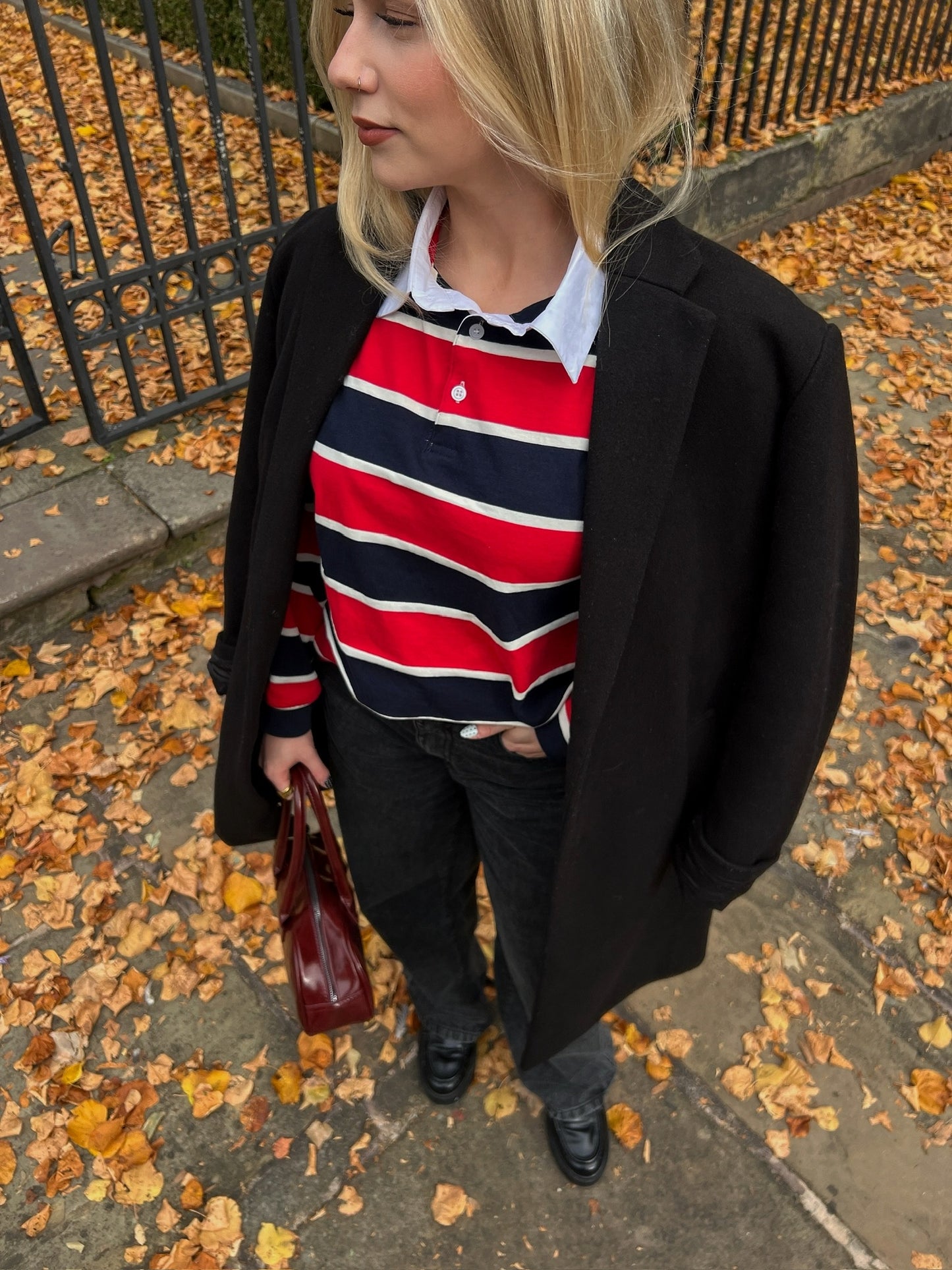 Rugby Top - Red & Navy