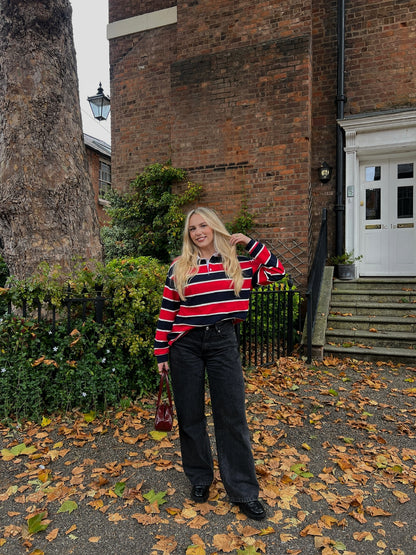 Rugby Top - Red & Navy