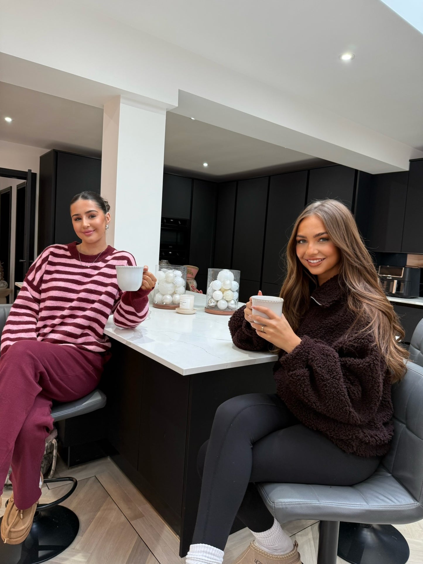 Borg Fleece Quarter Zip - Chocolate