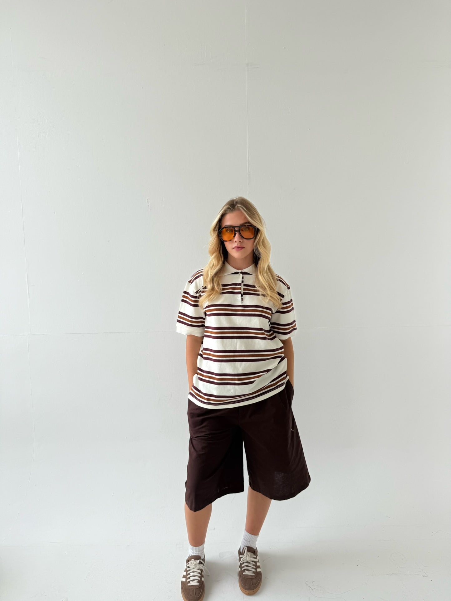 Short Sleeve Rugby Top - Cream/Chocolate/Wine