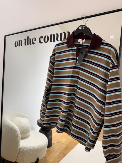 Rugby Top - Khaki/Burgundy/Blue