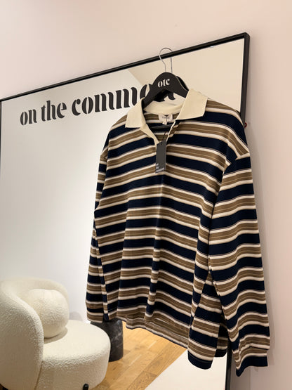 Rugby Top - Navy/Khaki/White