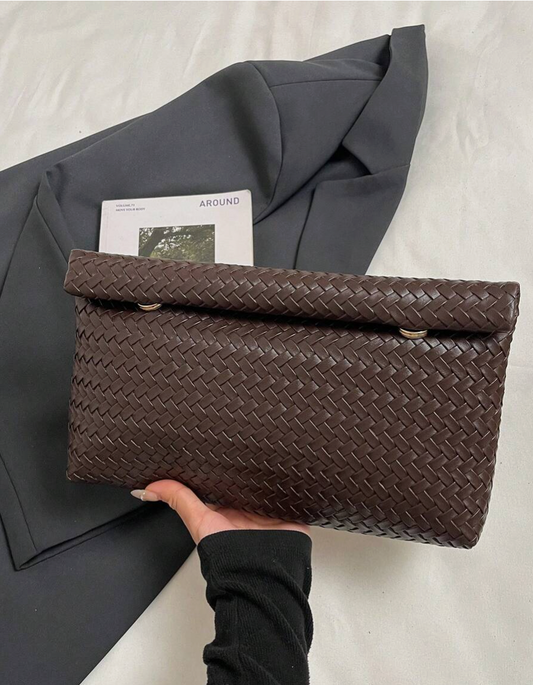Woven Clutch - Chocolate