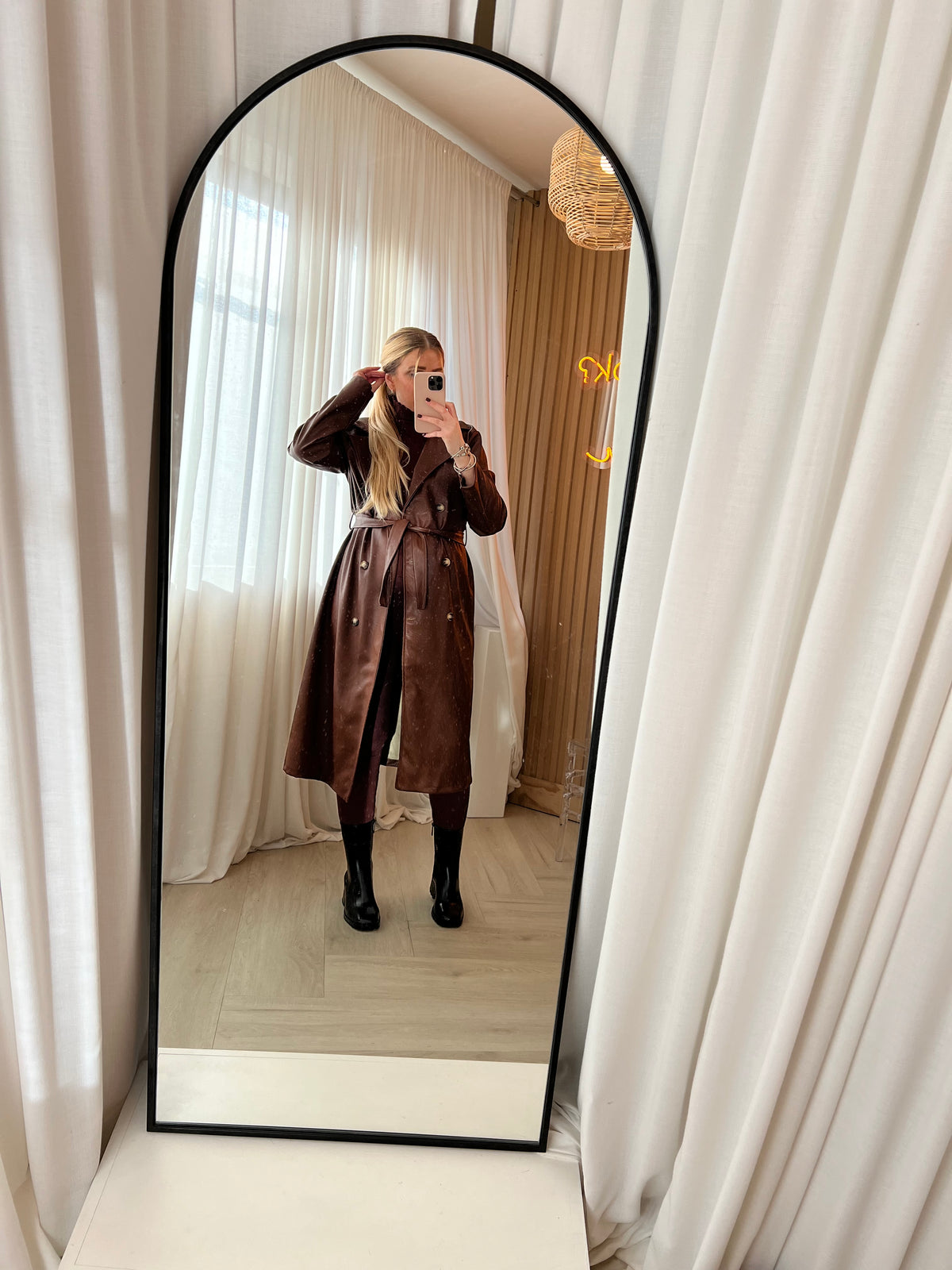 Megan leather style trench