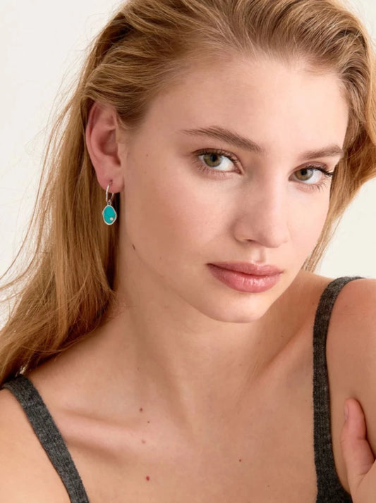 Tidal Turquoise Mini Hoop Earrings