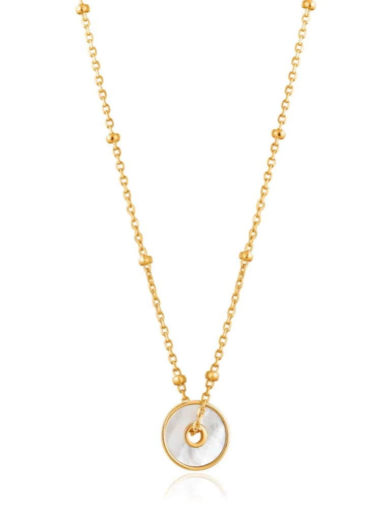 Mother of Pearl Disc Necklace