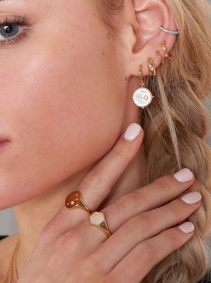 Powder Blue Enamel Gold Ear Cuff