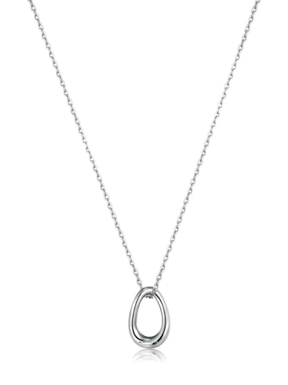 Forest Green Enamel Silver Twisted Pendant