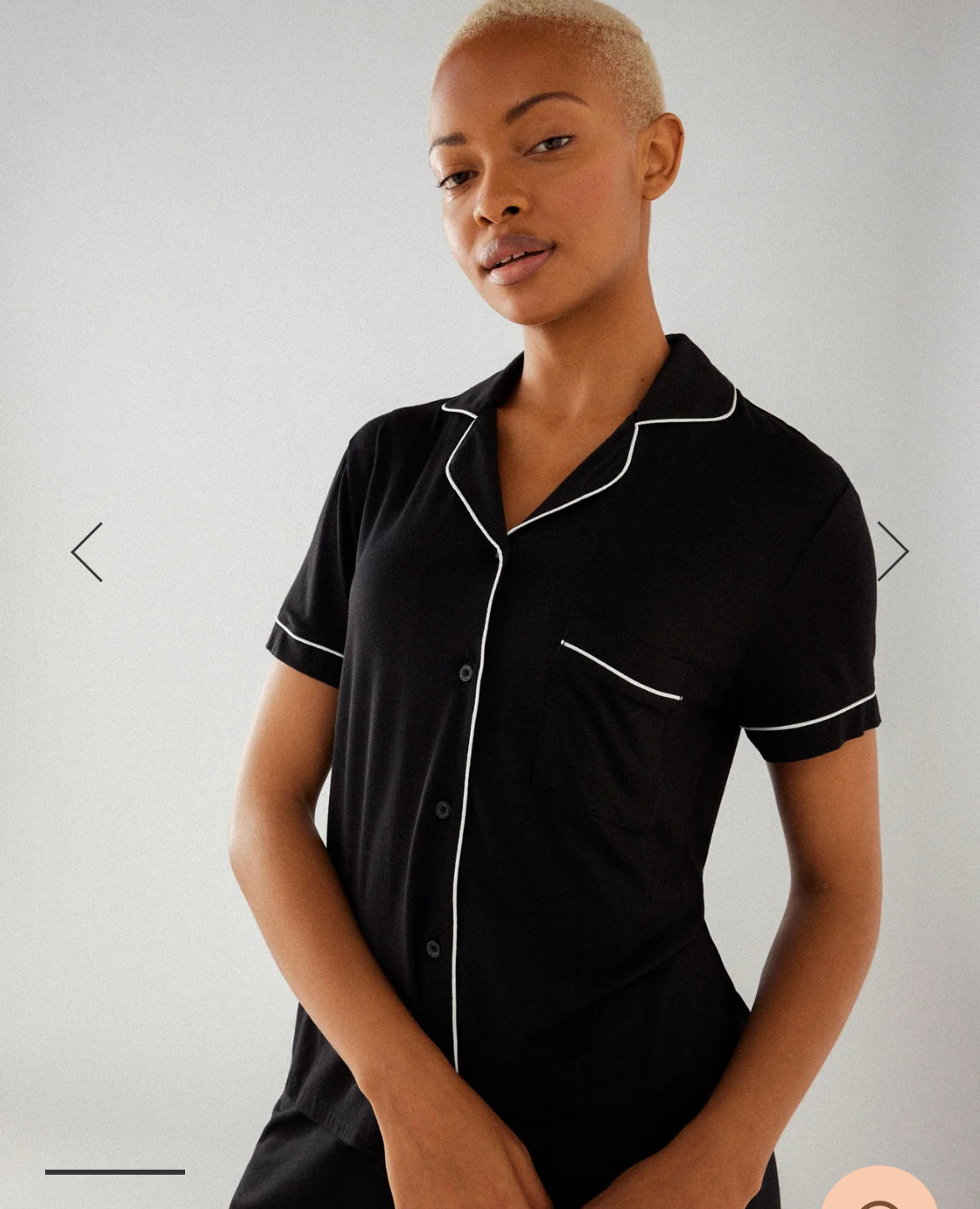 Chelsea Peers Black modal button up short